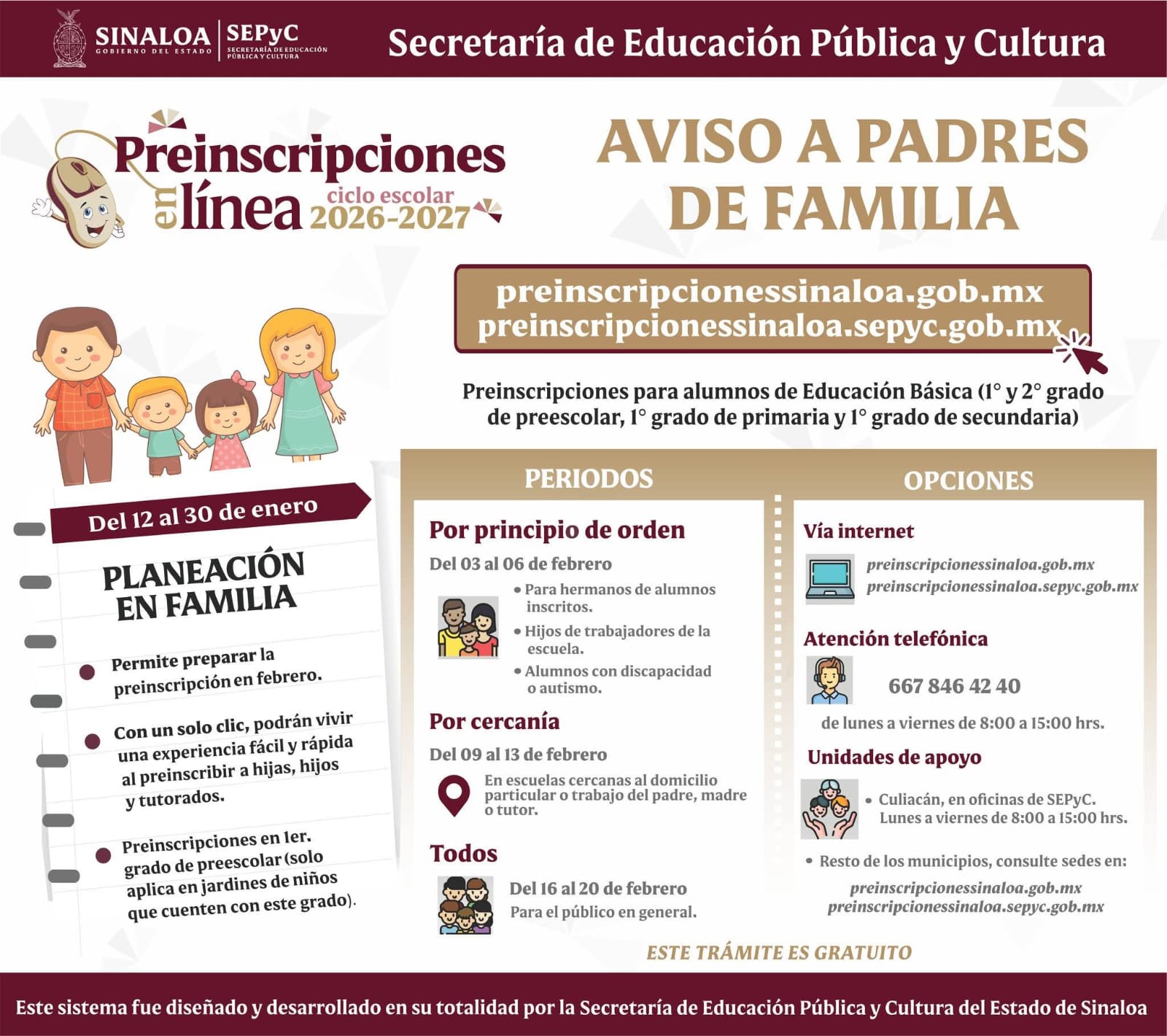 Las preinscripciones Por Cercanía arrancan este día en Sinaloa