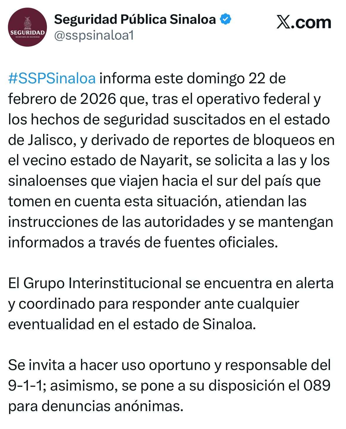 Llamado de alerta de las autoridades