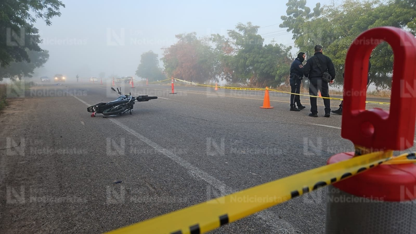 Accidente tipo derrape de motocicleta sobre la carretera Navolato – Altata