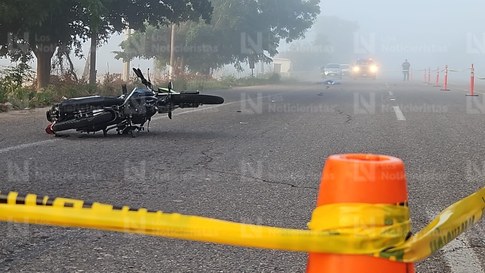 Accidente tipo derrape de motocicleta sobre la carretera Navolato – Altata