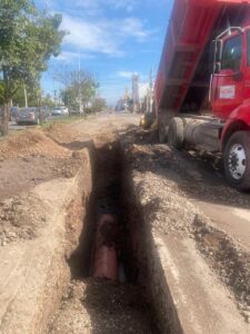 Japac inicia sustitución de alcantarillado sanitario frente al fraccionamiento Camino Real