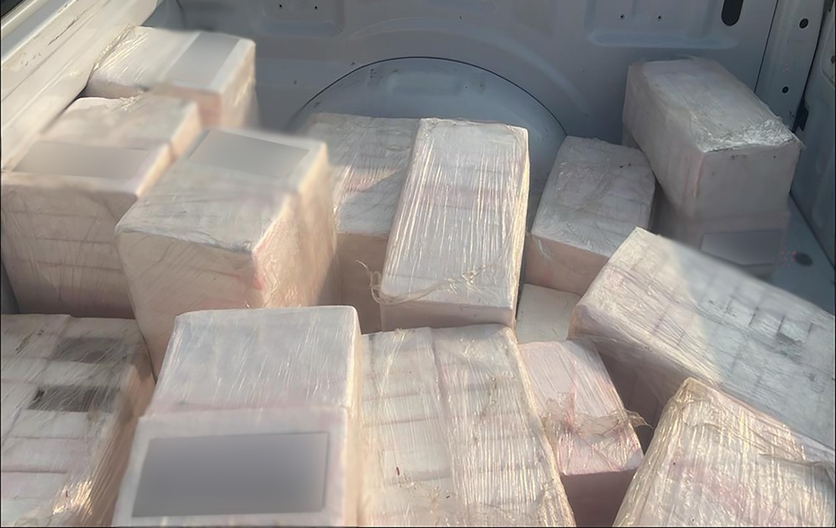 Paquetes de cocaína encontrados en avioneta decomisada en Oaxaca