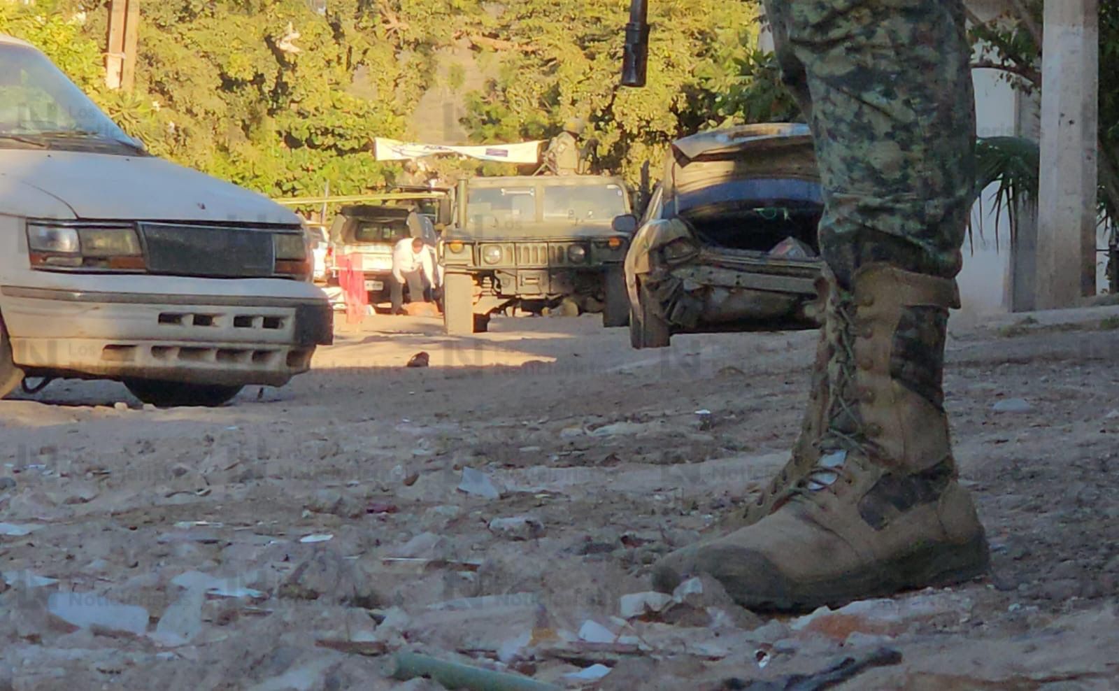 Militares resguardan el lugar, tras asesinato de menor de edad