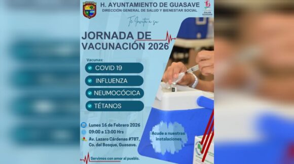 Ante brotes de sarampión en el sur de Sinaloa, Salud Municipal en Guasave lanza campaña preventiva de vacunación
