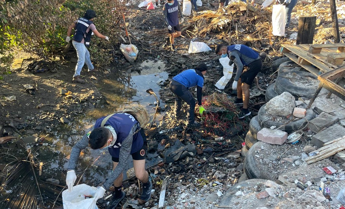 Campaña de limpieza en el Esterio de Infiernillo, en Mazatlán
