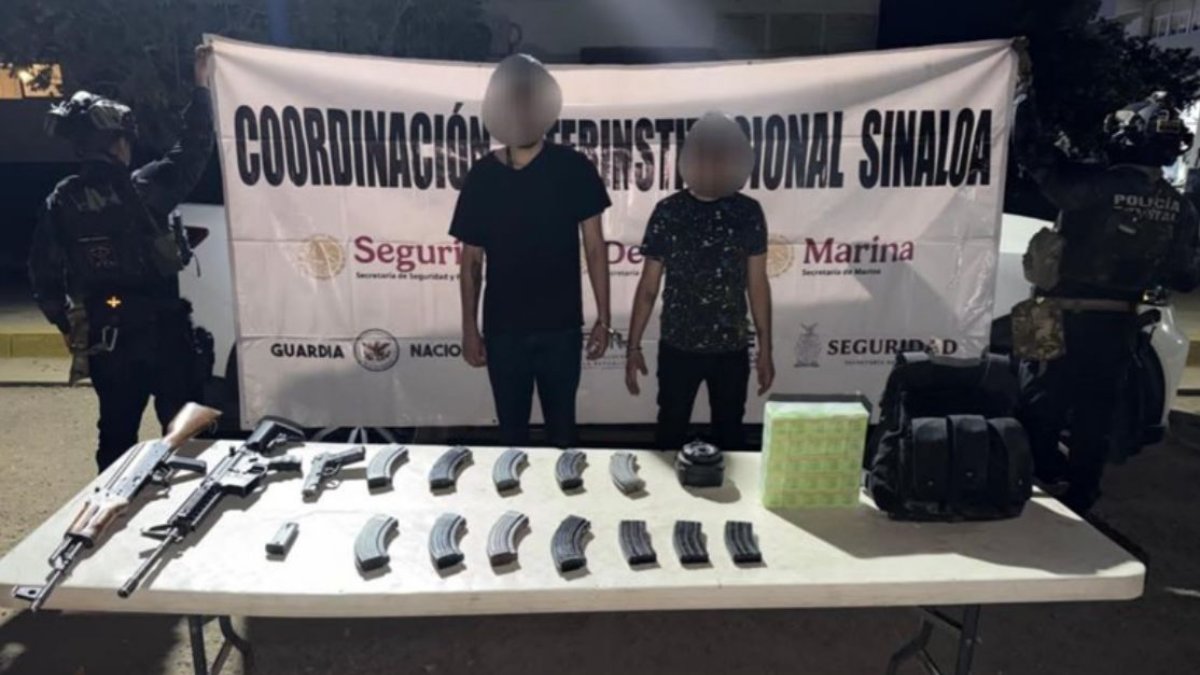 carlos n y jesus n detenidos con armas en el sector feria ganadera en culiacan