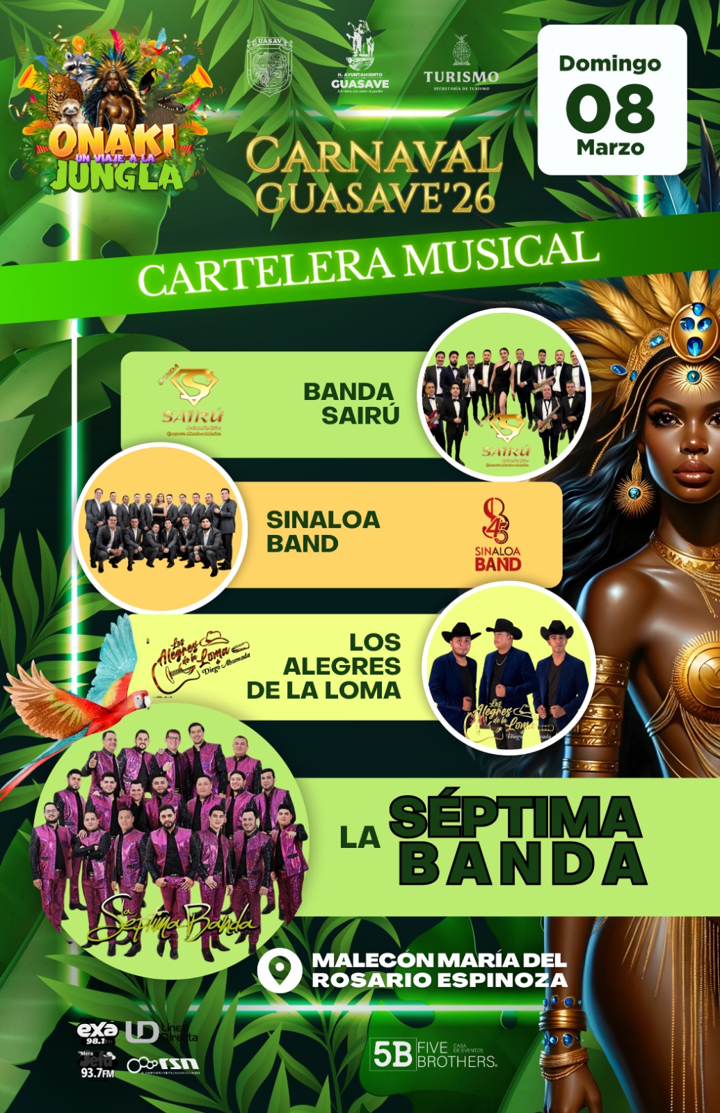 Cartelera del Carnaval de Guasave