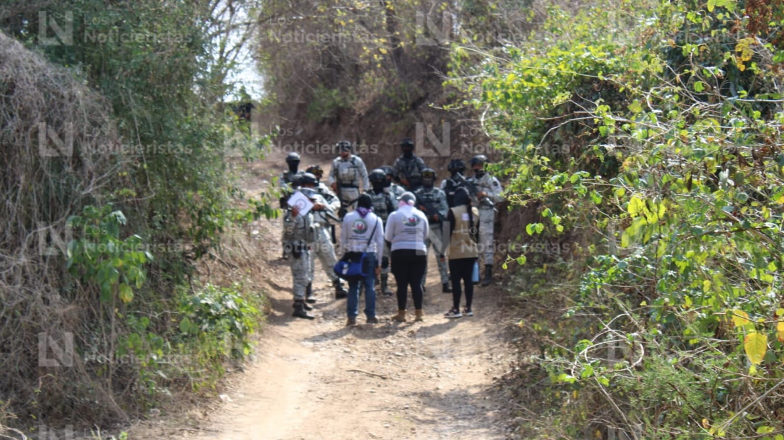 Guardia Nacional impide a colectivo Por las Voces sin Justicia llegar a zona de fosa en El Verde, Concordia