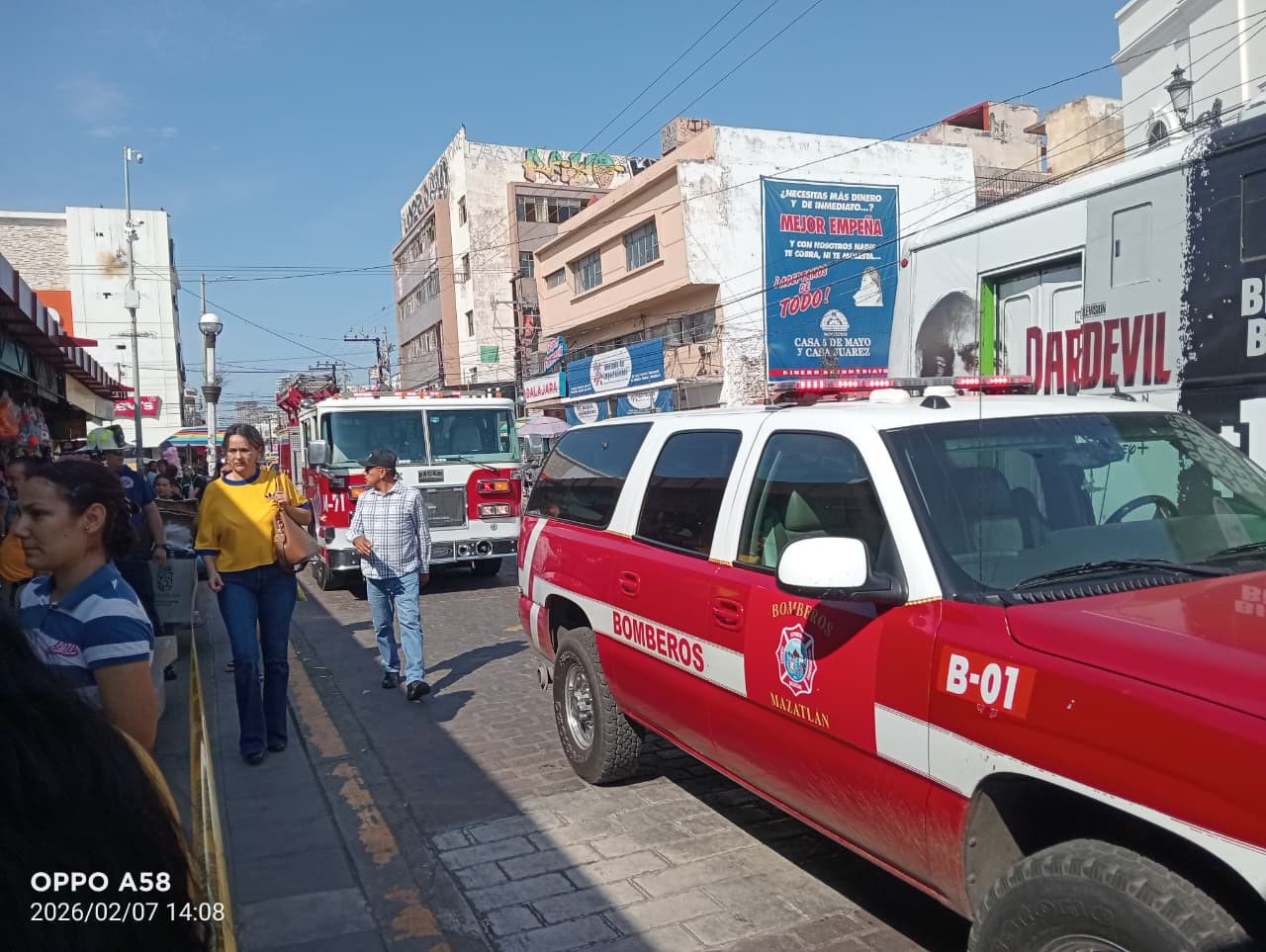Conato de incendio en el mercado Pino Suárez, en Mazatlán