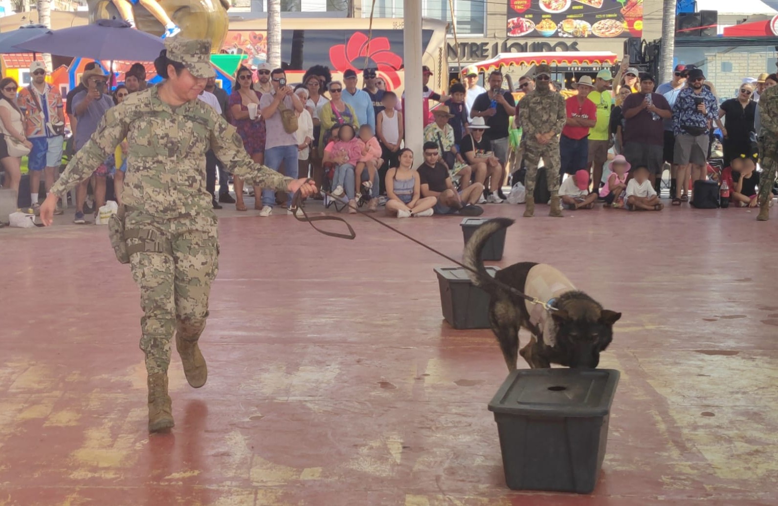 Marina realiza demostración de rescate marítimo y binomios caninos en Mazatlán