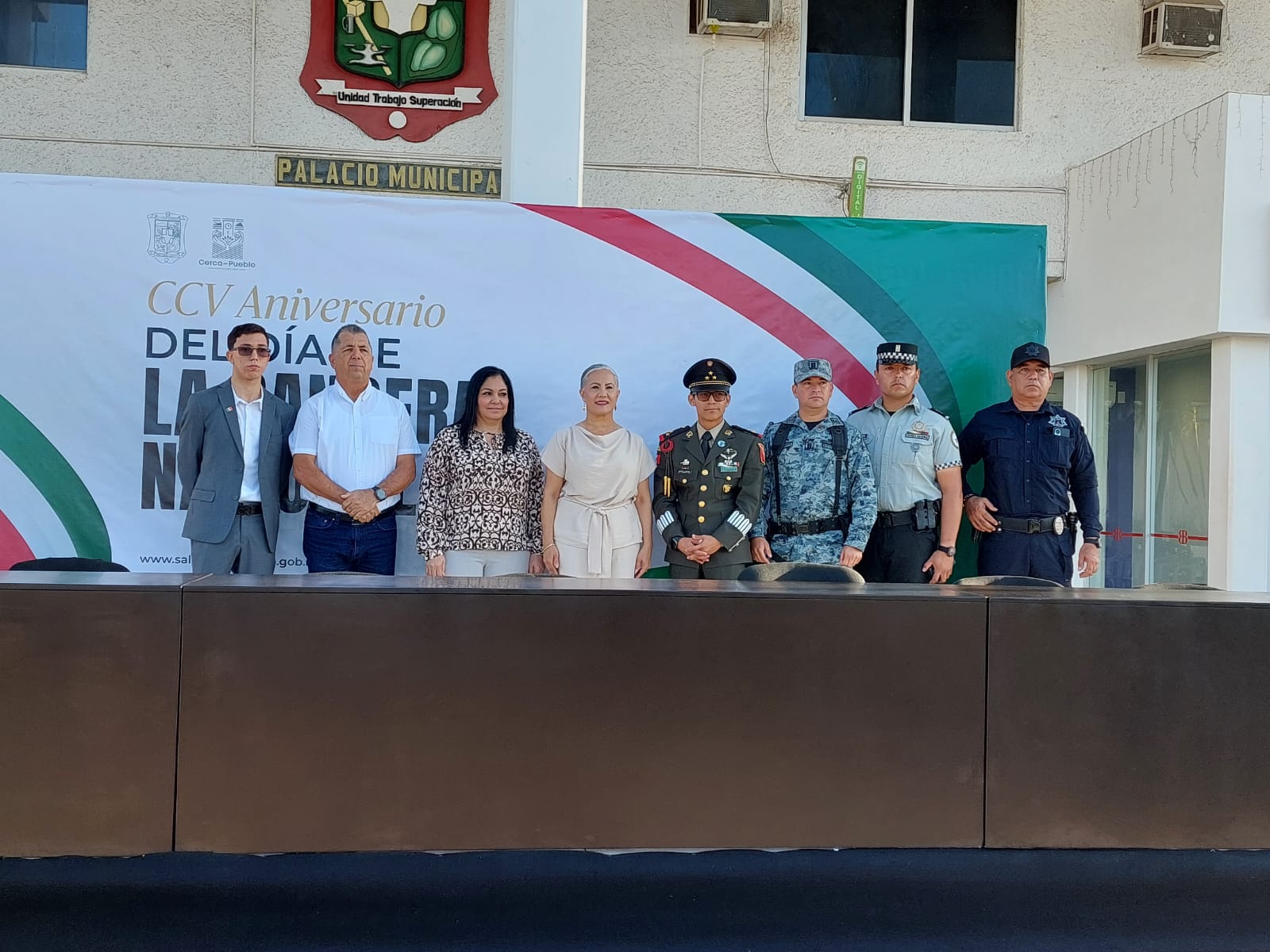 Desfile de escoltas en conmemoración del 205 Aniversario de la Bandera Nacional en Salvador Alvarado