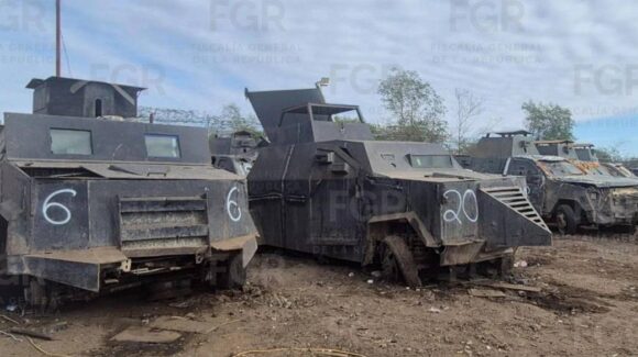 FGR destruye 23 vehículos “monstruo” en Reynosa, Tamaulipas