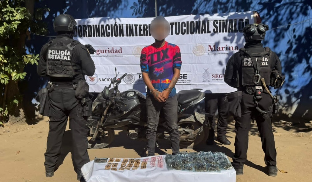 Detenido con droga y en moto robada en Mazatlán