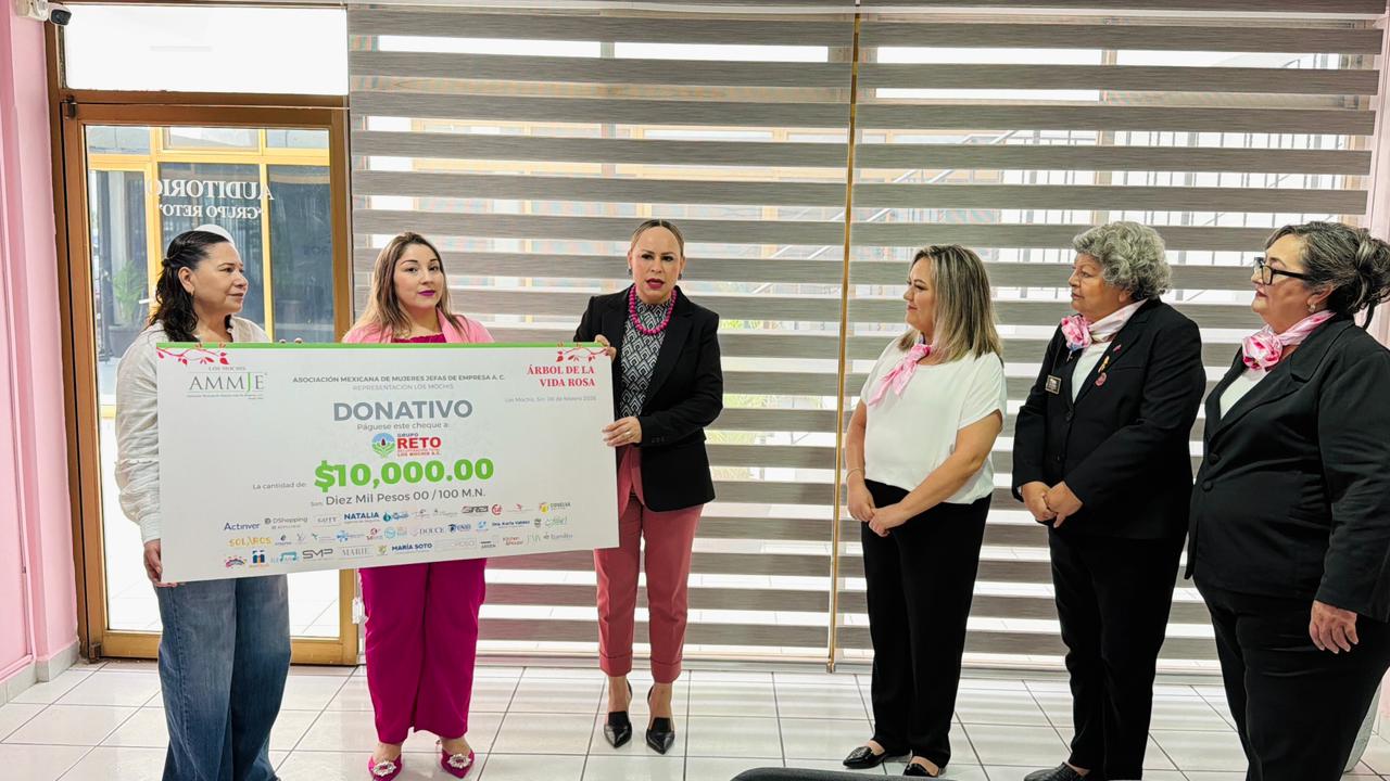 Ammje Los Mochis entrega donativo a Grupo Reto para