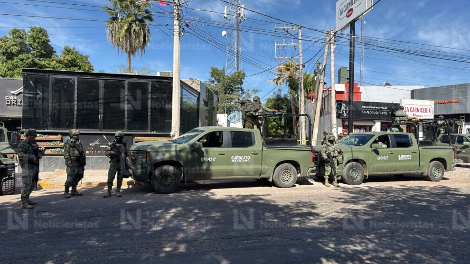 Personal del Ejercito resguarda zona