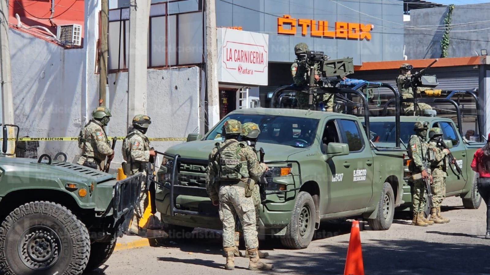 Personal del Ejercito resguarda zona