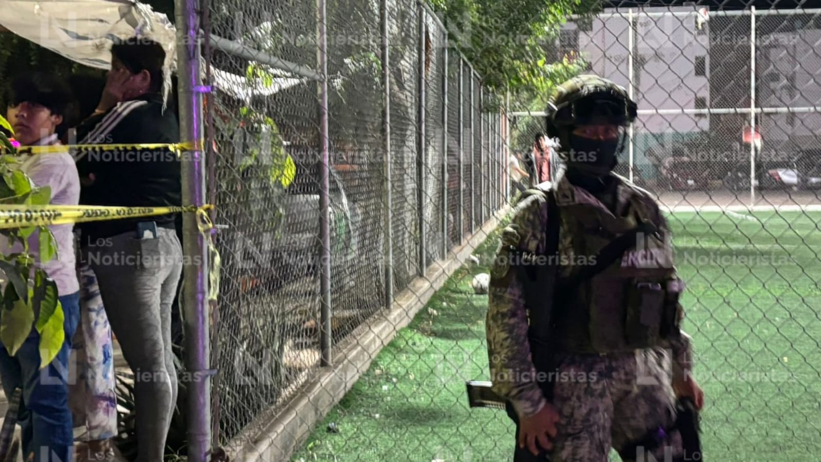 Militares resguardan la escena del crimen en Culiacán