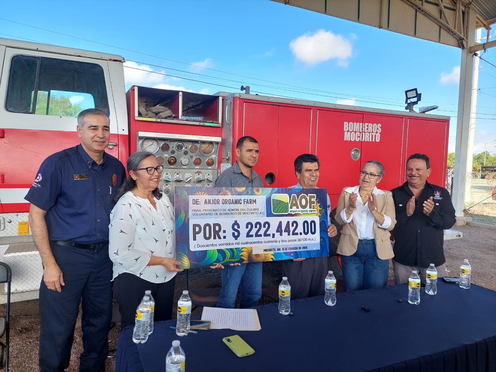 Entregan beneficio económico al Cuerpo de Bomberos de Mocorito