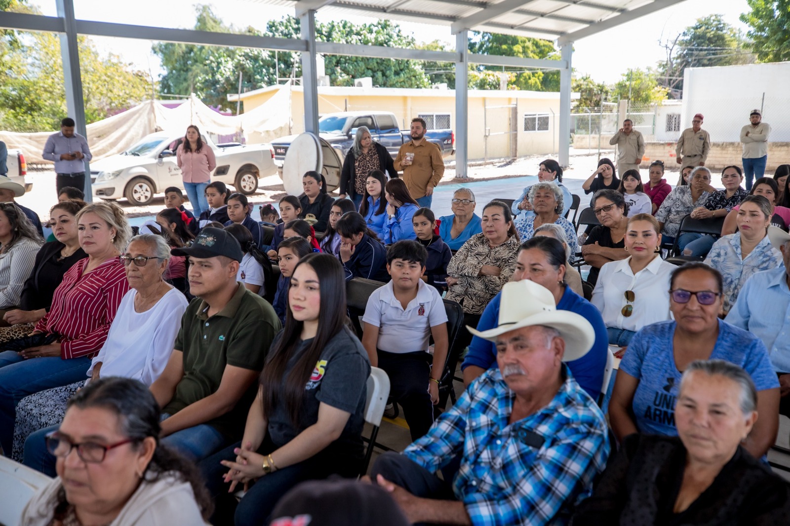 Entregan techumbre en la Casa Ejidal de Vicente Guerrero, en Guasave