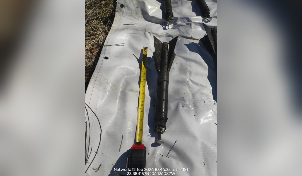 Explosivos asegurados en Concordia, Sinaloa