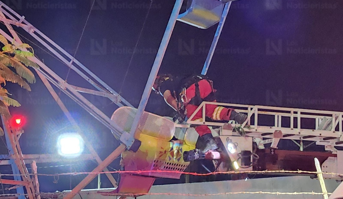 Falla rueda de la fortuna del Parque 87, en Culiacán