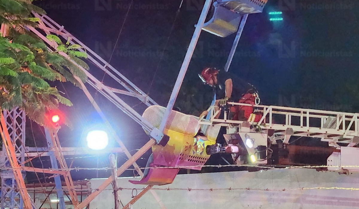 Falla rueda de la fortuna del Parque 87, en Culiacán