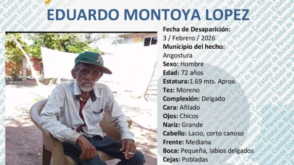 Ayuda en la localización de Eduardo Montoya López, desaparecido desde el pasado 3 de febrero en Angostura