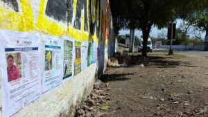 Fichas de búsqueda de sus familiares desaparecidos en el poblado de El Walamo