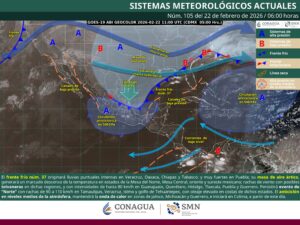 Mapa clima 22 de febrero