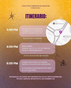 Colectivos feministas convocan a marcha por el 8M en Mazatlán