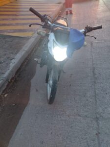 Moto que participó en accidente