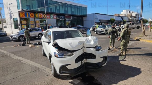 Motociclista resulta herido tras choque en La Guadalupe de Culiacán, Sinaloa