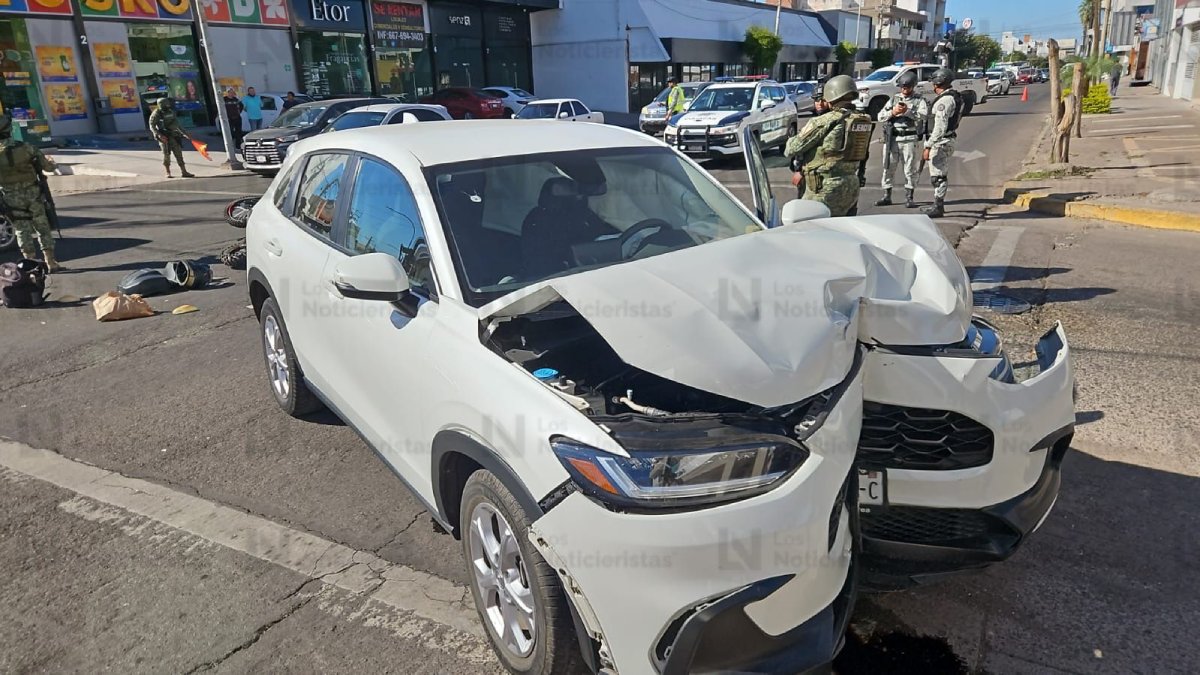 motociclista herido tras choque en la guadalupe de culiacan acciente