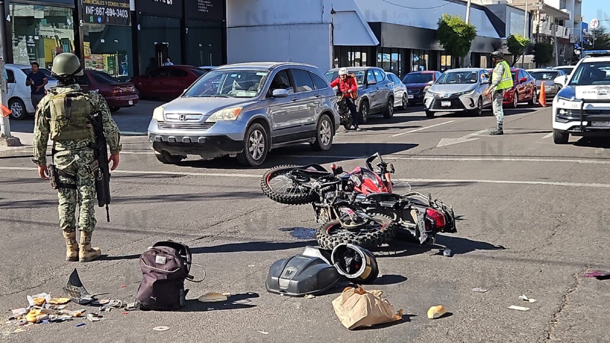 motociclista herido tras choque en la guadalupe de culiacan sinaloa