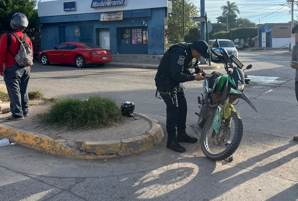 Motociclista lesionado en Guasave