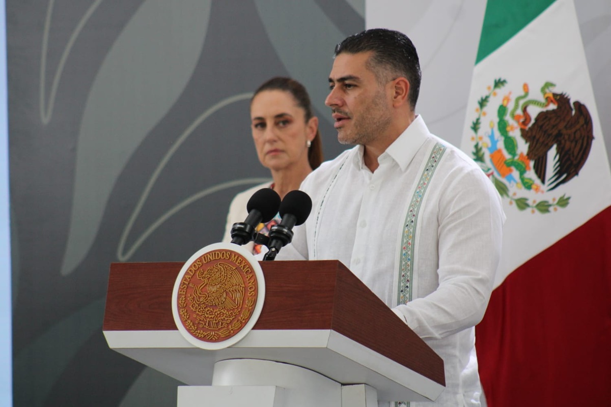 Omar García Harfuch en conferencia 'Mañanera' en Mazatlán, Sinaloa
