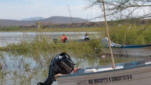 Pescadores de la presa Eustaquio Buelna, en Salvador Alvarado