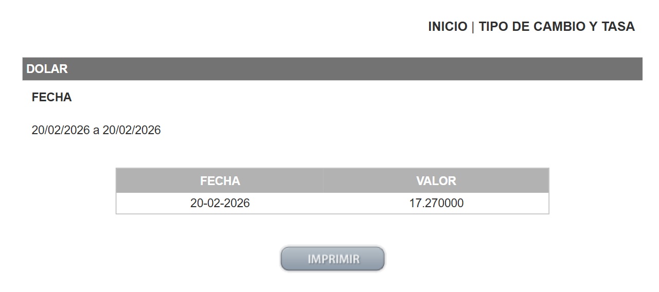 Precio del dólar en el DOF