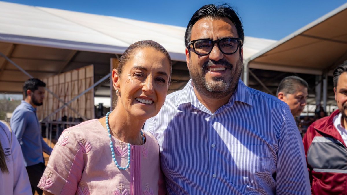 presidenta de mexico claudia sheinbaum con el alcalde de culiacan juan de dios gamez mendivil