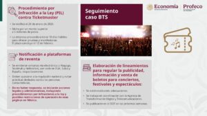 Información de Profeco contra Ticketmaster por el caso BTS
