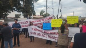 Protesta de los habitantes del ejido 9 de Diciembre, en Los Mochis