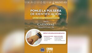 Pulsera de identificación para evitar extravíos en el Carnaval de Mazatlán