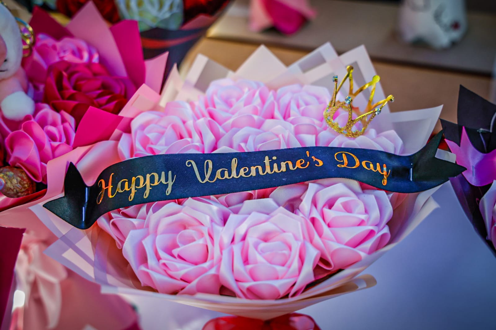 Ramo de rosas en venta por San Valentín, en Culiacán