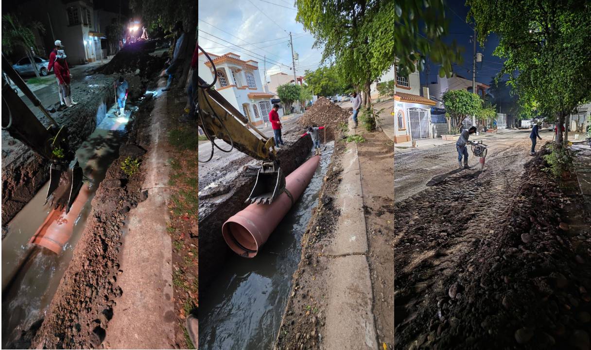 reponen drenaje colapsado en culiacan
