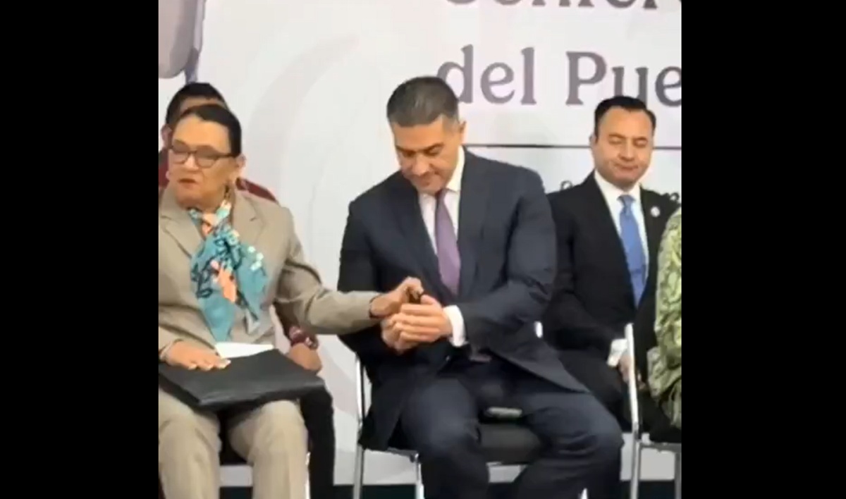 Rosa Icela Rodríguez y Omar García Harfuch en conferencia 'mañanera' en Mazatlán