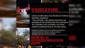 Piden ayuda para familia que sufrió lesiones tras el incendio de su casa