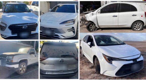 Recuperan 6 vehículos con reporte de robo en El Tamarindo, Culiacán, Sinaloa