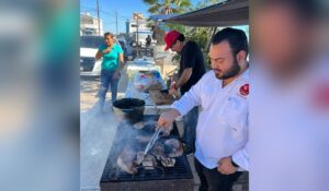 Venta de carne asada para apoyar a Ángel, menor quemado en El Huitussi, con sus gastos médicos en Estados Unidos