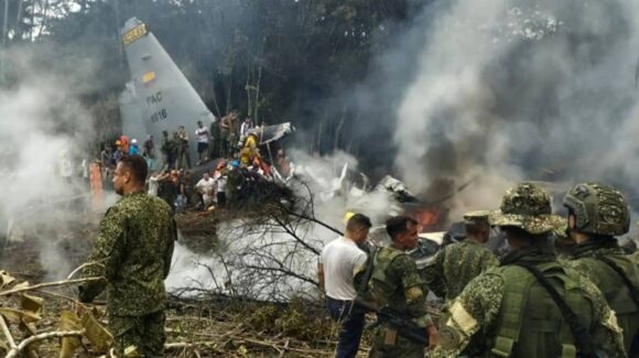 FOTOS: Se accidenta avión Hércules de la Fuerza Aérea Colombiana en Putumayo