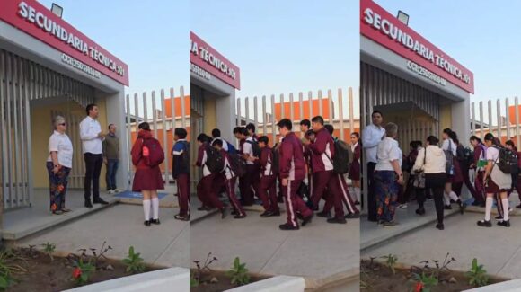 Inician oficialmente clases en la ETI 101 ubicada en Valle Alto, Culiacán; el director del plantel da la bienvenida a los alumnos